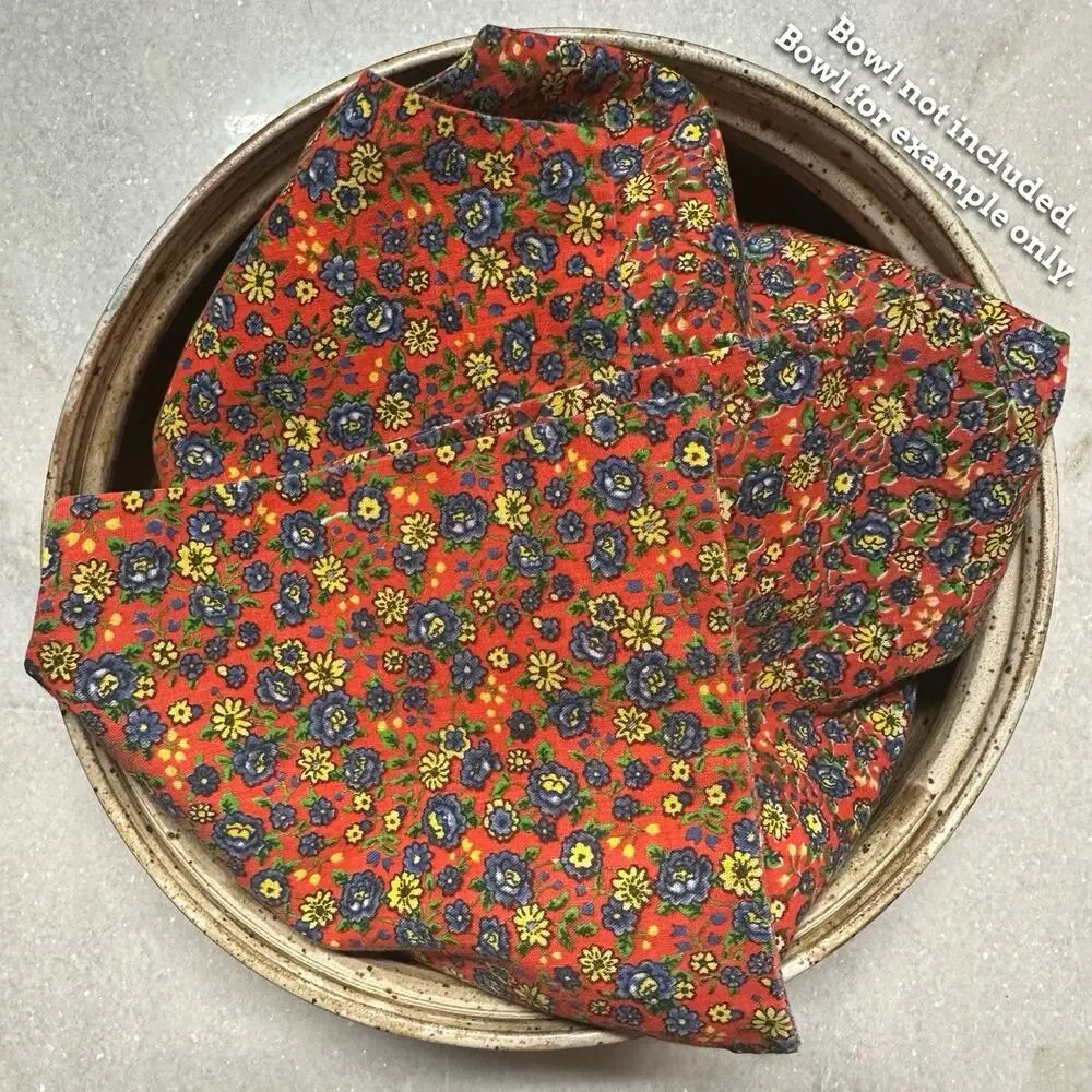 Vintage Hand Made Bread Basket Liner reversible kitchen 1950s Farm Life